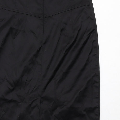 Lucy Womens Black Polyester Straight & Pencil Skirt Size L Zip