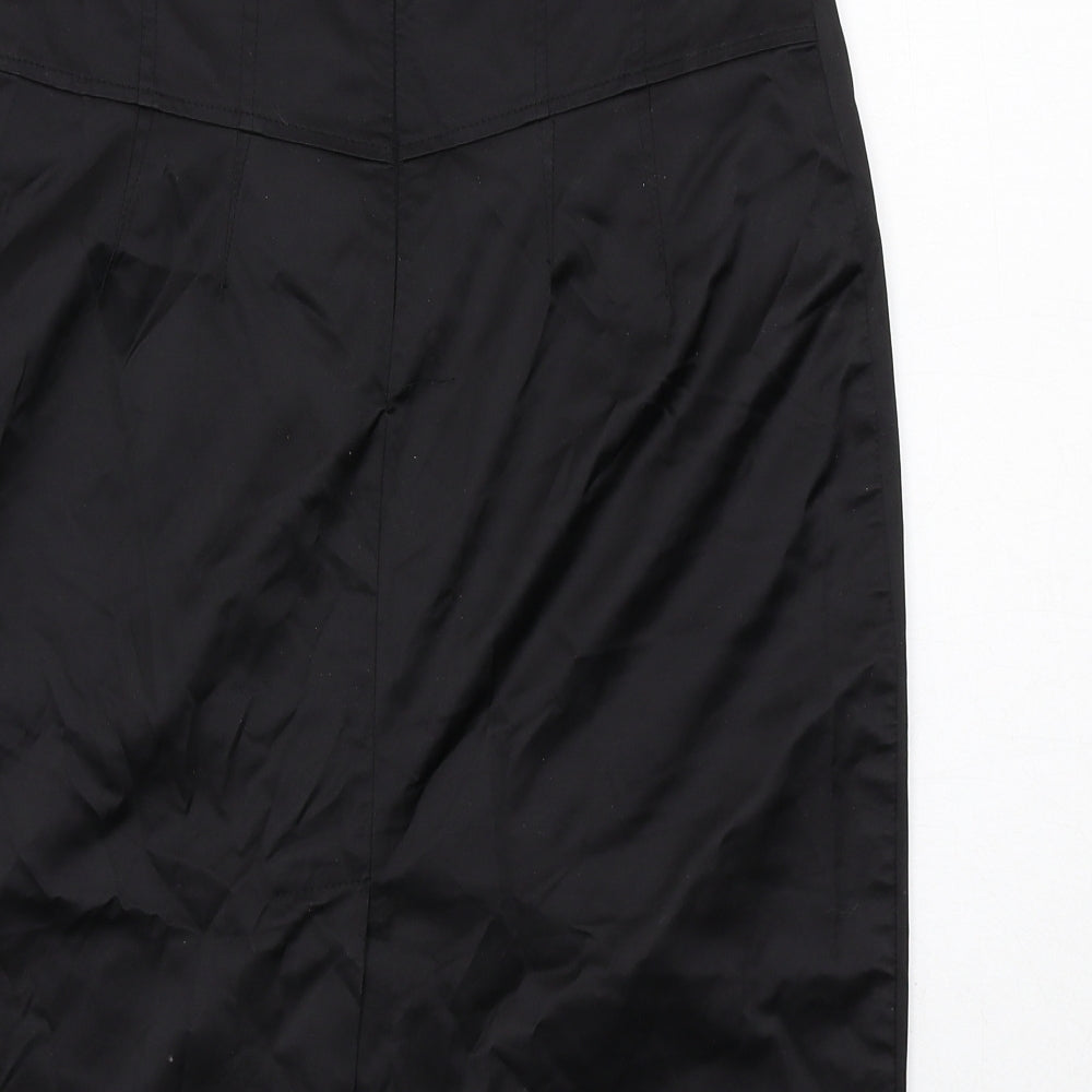 Lucy Womens Black Polyester Straight & Pencil Skirt Size L Zip