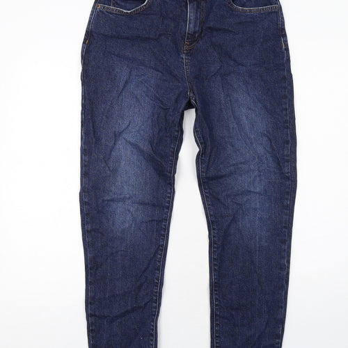 SOSANDAR Womens Blue Cotton Straight Jeans Size 10 Regular Zip