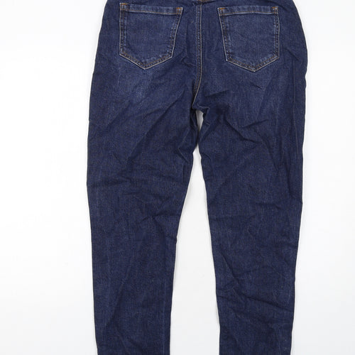 SOSANDAR Womens Blue Cotton Straight Jeans Size 10 Regular Zip