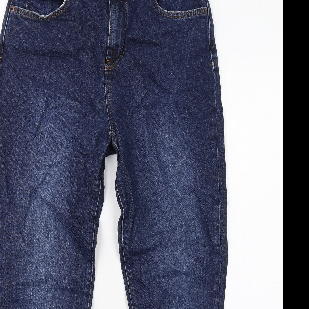 SOSANDAR Womens Blue Cotton Straight Jeans Size 10 Regular Zip