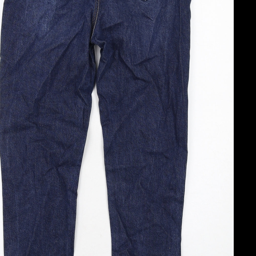 SOSANDAR Womens Blue Cotton Straight Jeans Size 10 Regular Zip