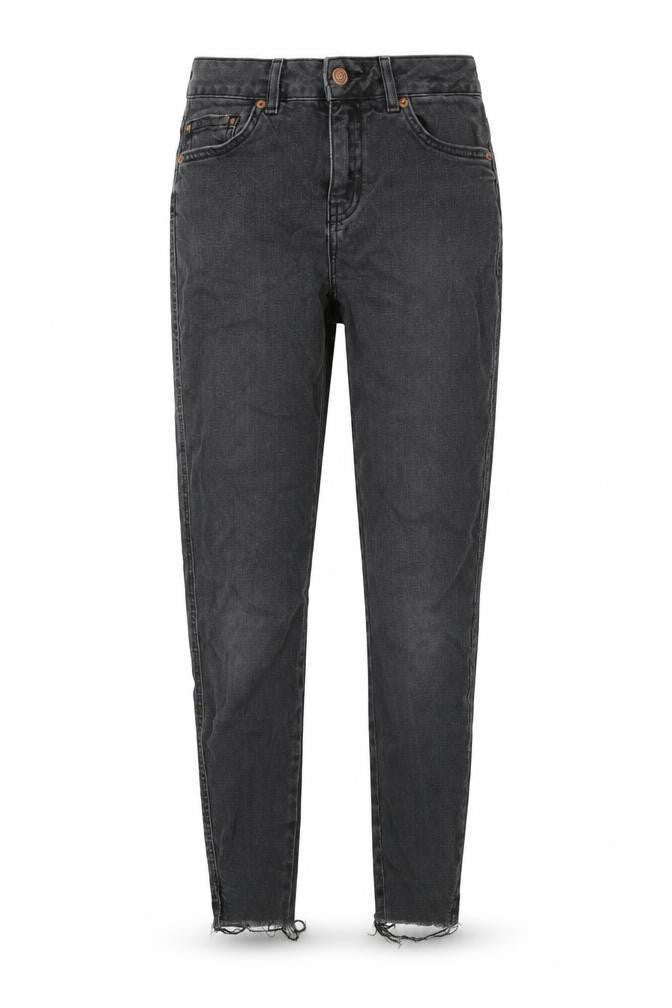 New Look Womens Grey Cotton Skinny Jeans Size 8 Regular Zip - Distressed Hems