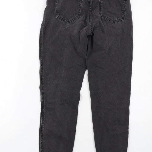 New Look Womens Grey Cotton Skinny Jeans Size 8 Regular Zip - Distressed Hems