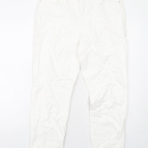 Noisy may Womens White Cotton Tapered Jeans Size 12 L32 in Regular Zip