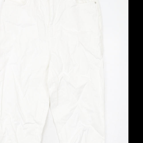 Noisy may Womens White Cotton Tapered Jeans Size 12 L32 in Regular Zip