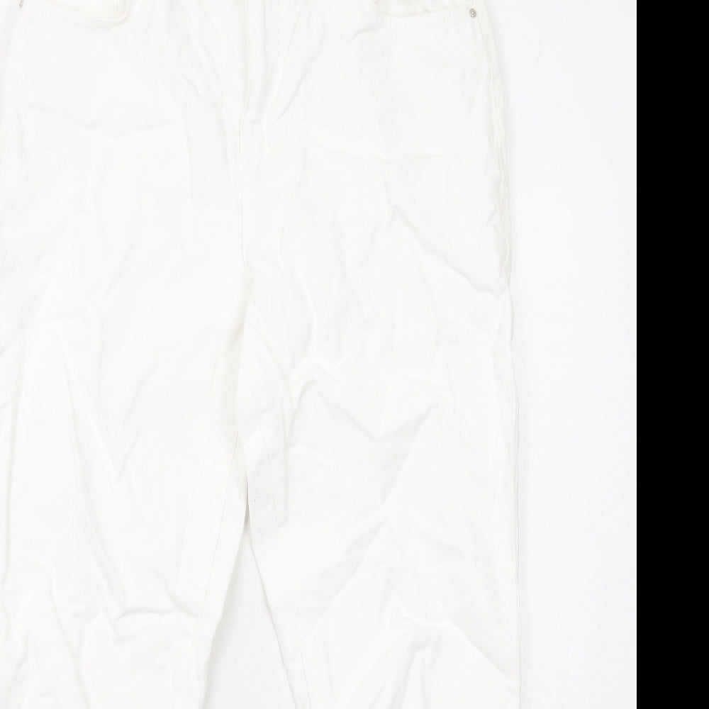 Noisy may Womens White Cotton Tapered Jeans Size 12 L32 in Regular Zip