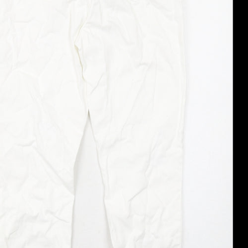 Noisy may Womens White Cotton Tapered Jeans Size 12 L32 in Regular Zip