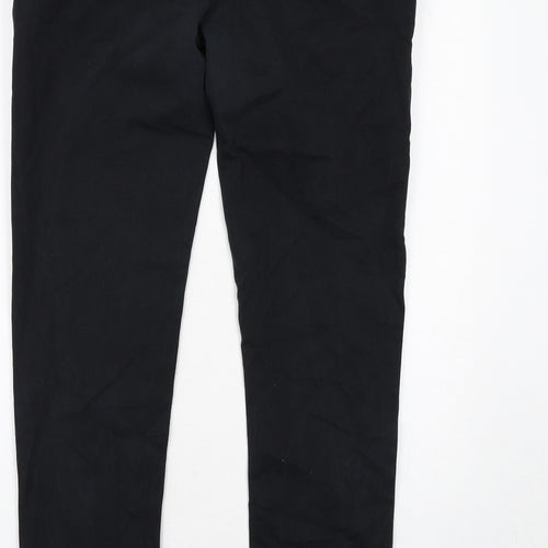 Topman Mens Black Cotton Chino Trousers Size 34 in L32 in Regular Button