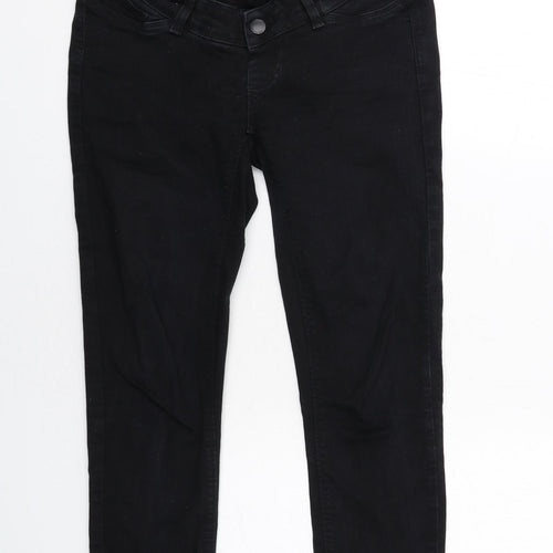 Seraphine Womens Black Cotton Skinny Jeans Size 10 Regular Button