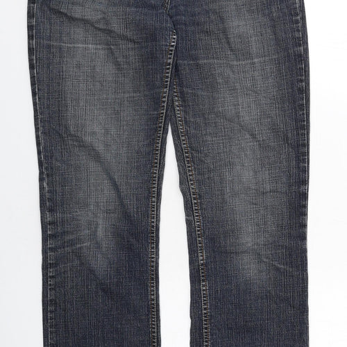 NEXT Womens Blue Cotton Bootcut Jeans Size 12 Regular Zip