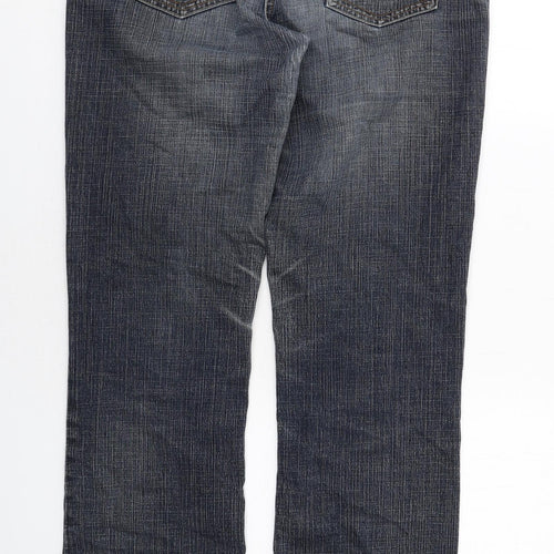 NEXT Womens Blue Cotton Bootcut Jeans Size 12 Regular Zip