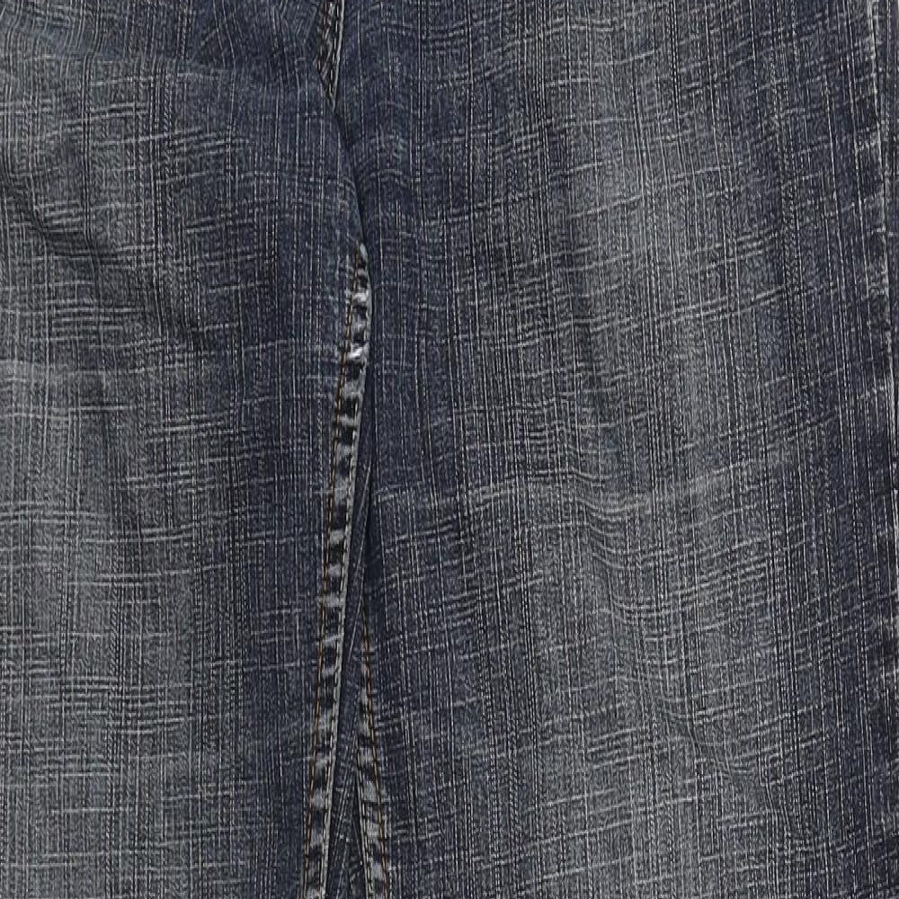 NEXT Womens Blue Cotton Bootcut Jeans Size 12 Regular Zip