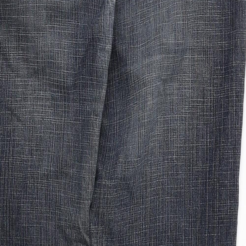 NEXT Womens Blue Cotton Bootcut Jeans Size 12 Regular Zip