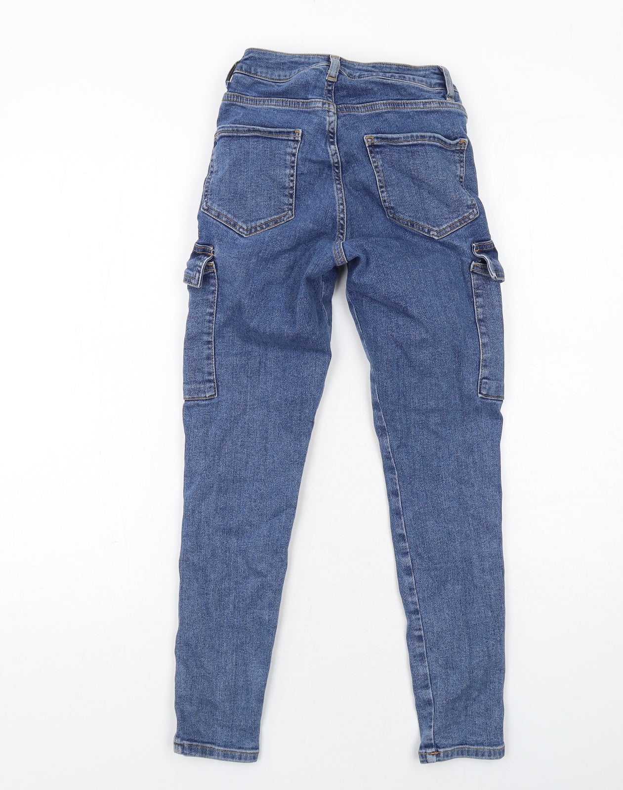 New Look Girls Blue Cotton Skinny Jeans Size 12 Years Regular Zip