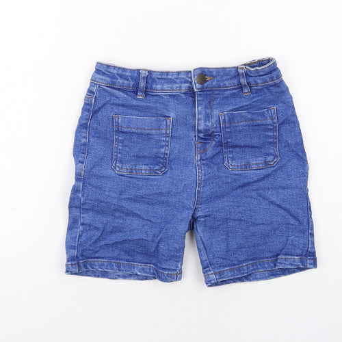 Marks and Spencer Girls Blue Cotton Bermuda Shorts Size 10-11 Years Regular Zip