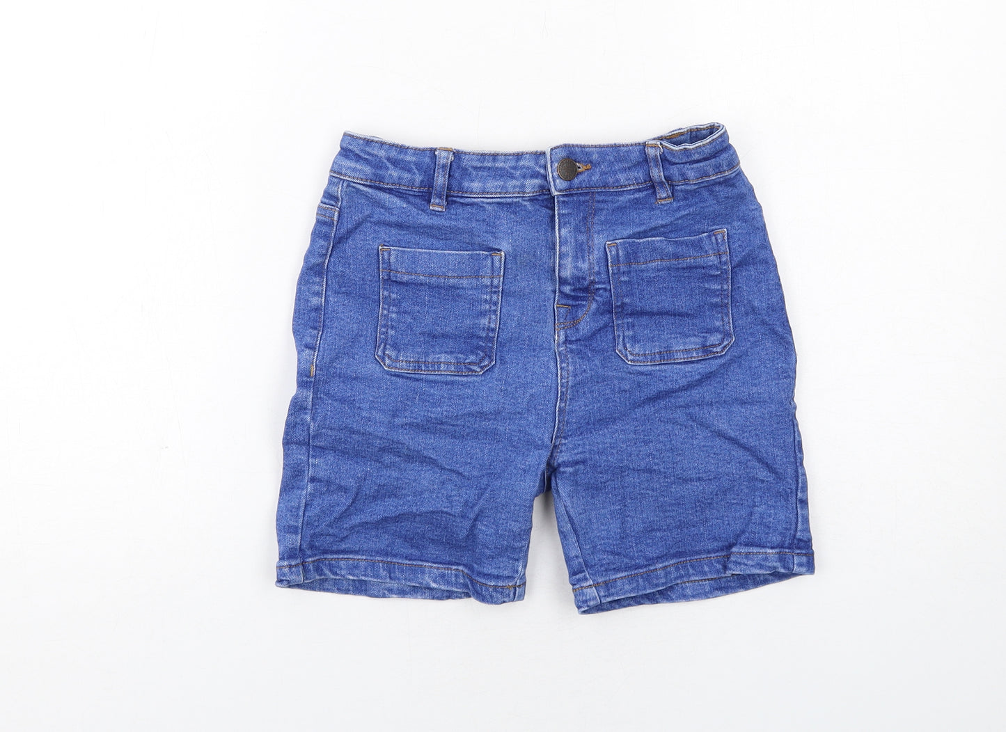 Marks and Spencer Girls Blue Cotton Bermuda Shorts Size 10-11 Years Regular Zip