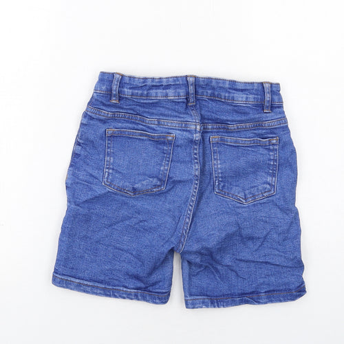 Marks and Spencer Girls Blue Cotton Bermuda Shorts Size 10-11 Years Regular Zip
