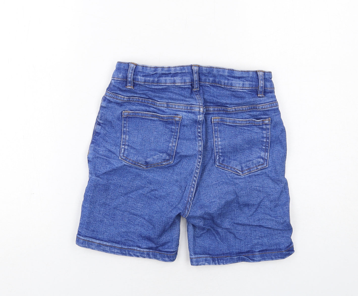 Marks and Spencer Girls Blue Cotton Bermuda Shorts Size 10-11 Years Regular Zip