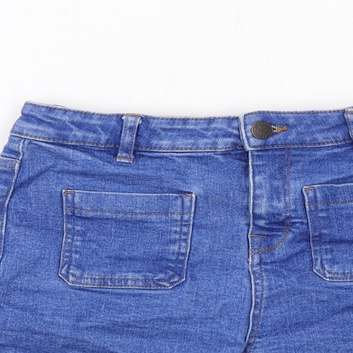 Marks and Spencer Girls Blue Cotton Bermuda Shorts Size 10-11 Years Regular Zip