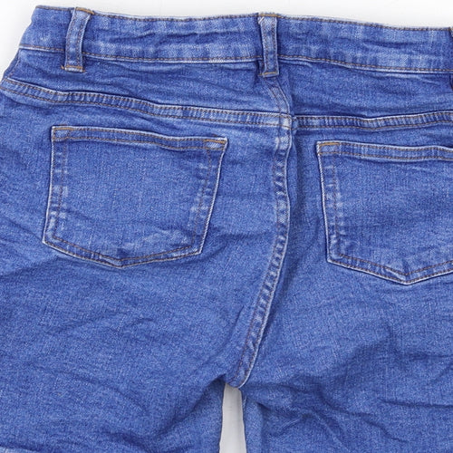 Marks and Spencer Girls Blue Cotton Bermuda Shorts Size 10-11 Years Regular Zip