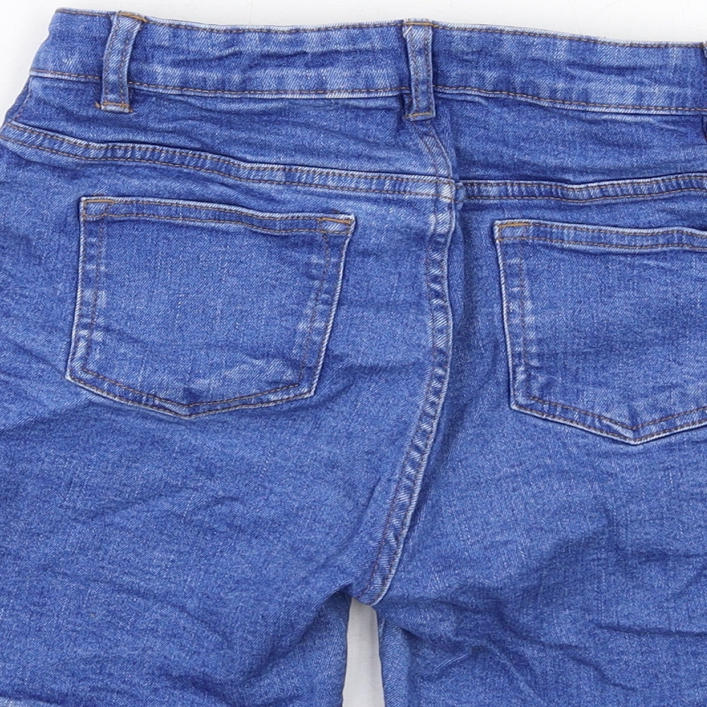 Marks and Spencer Girls Blue Cotton Bermuda Shorts Size 10-11 Years Regular Zip