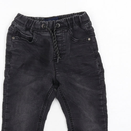 NEXT Boys Black Cotton Skinny Jeans Size 2-3 Years Regular Drawstring