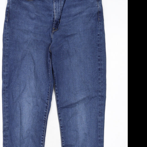 Levi's Womens Blue Polyester Straight Jeans Size 14 Regular Zip