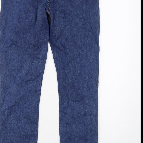 Levi's Womens Blue Polyester Straight Jeans Size 14 Regular Zip