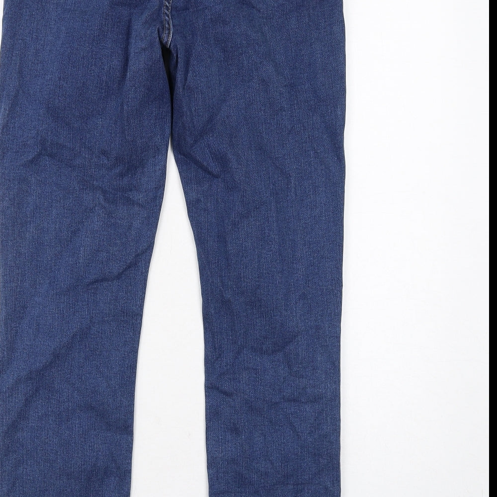 Levi's Womens Blue Polyester Straight Jeans Size 14 Regular Zip