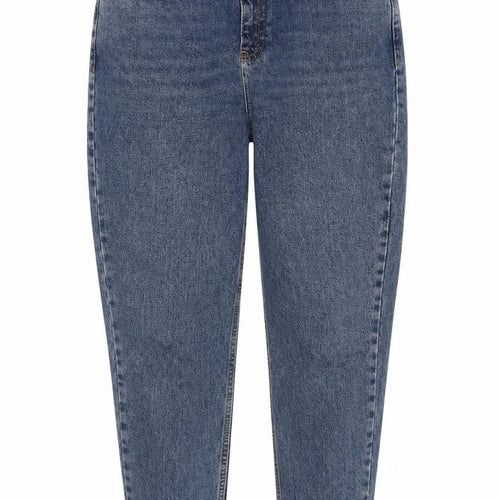 Topshop Womens Blue Cotton Tapered Jeans Size 30 in Regular Zip