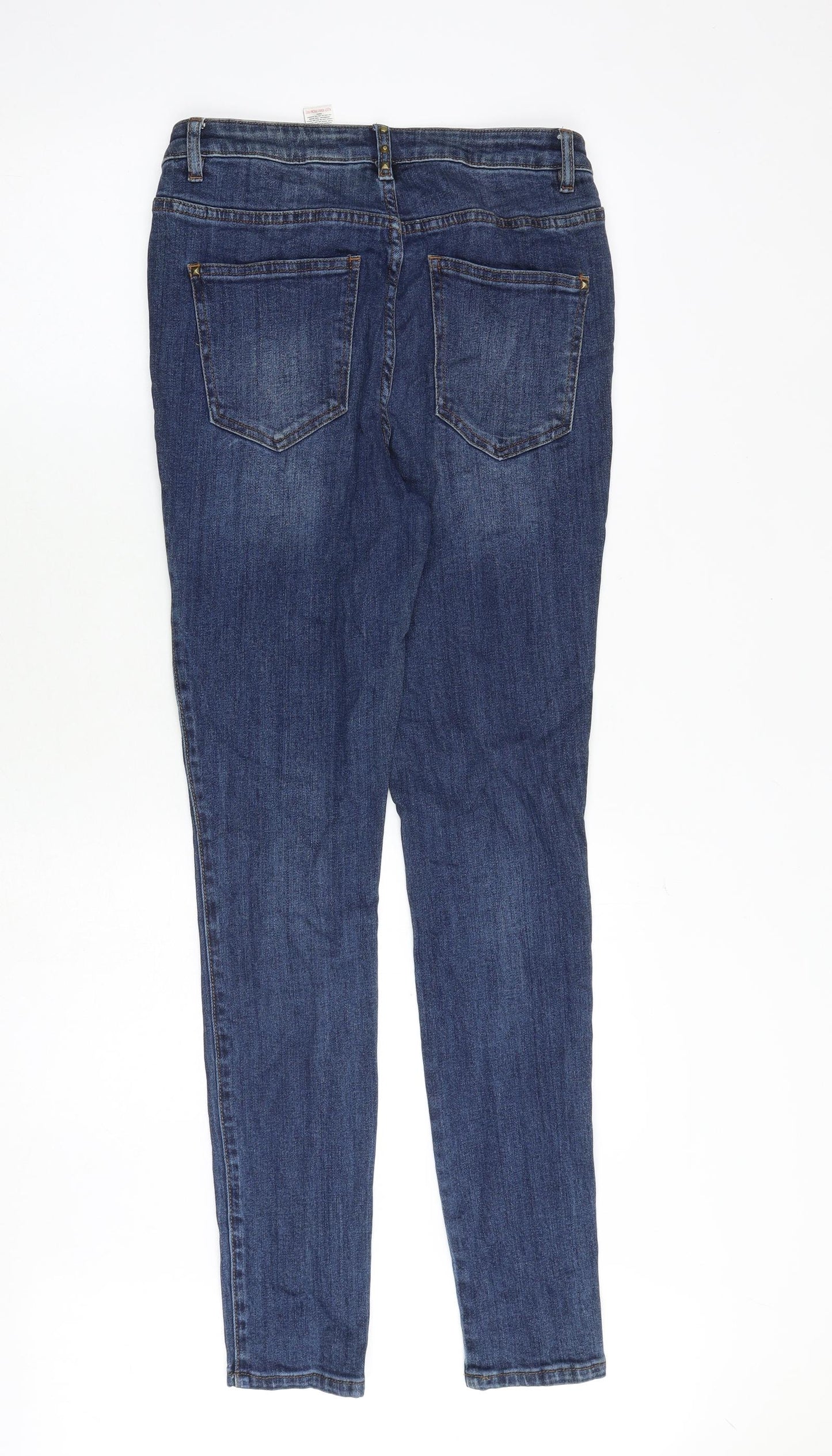 NEXT Womens Blue Cotton Skinny Jeans Size 12 Slim Zip
