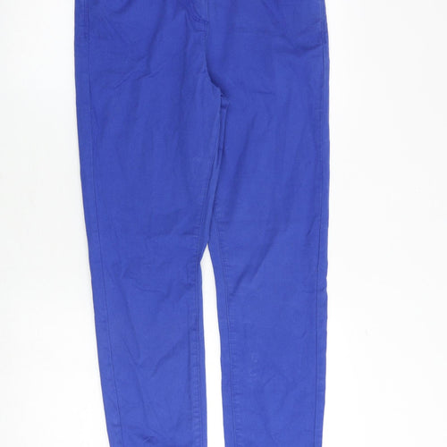 Marks and Spencer Womens Blue Cotton Jegging Jeans Size 14 Regular Zip