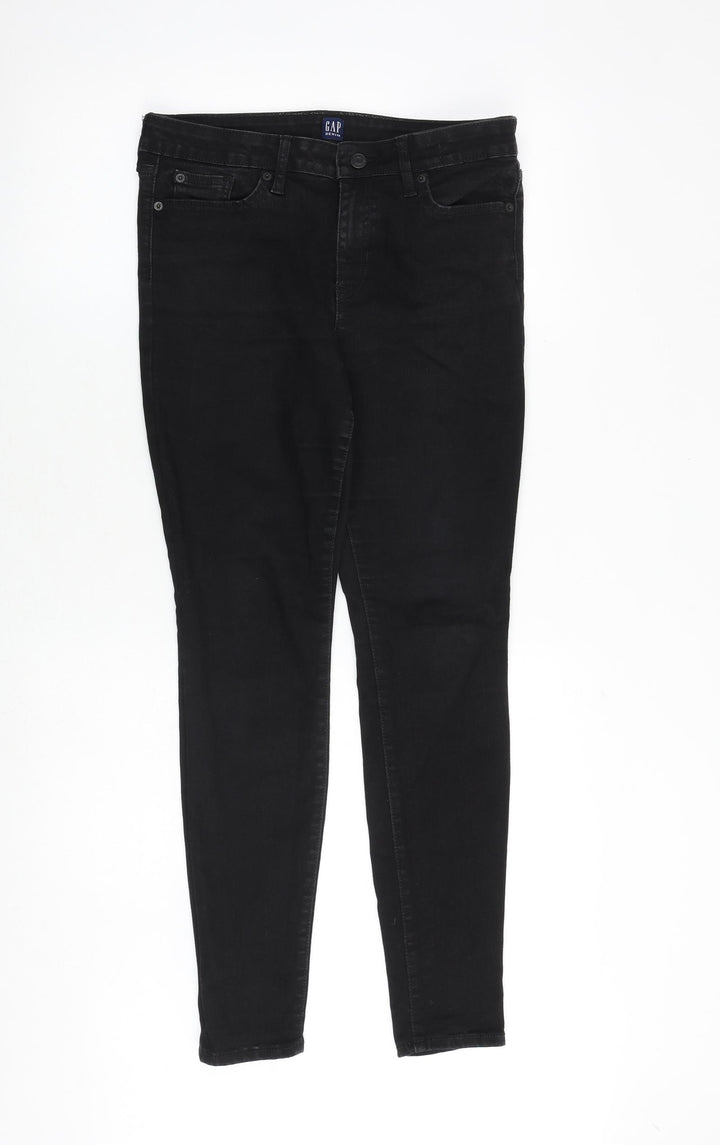 Gap Womens Black Cotton Skinny Jeans Size 30 in Slim Zip