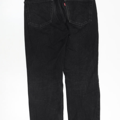 Levis Mens Black Cotton Straight Jeans Size 30 in Regular Zip