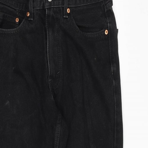 Levis Mens Black Cotton Straight Jeans Size 30 in Regular Zip