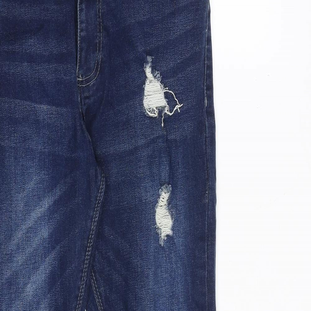 Level1 Mens Blue Cotton Skinny Jeans Size 30 in Slim Zip - Distressed