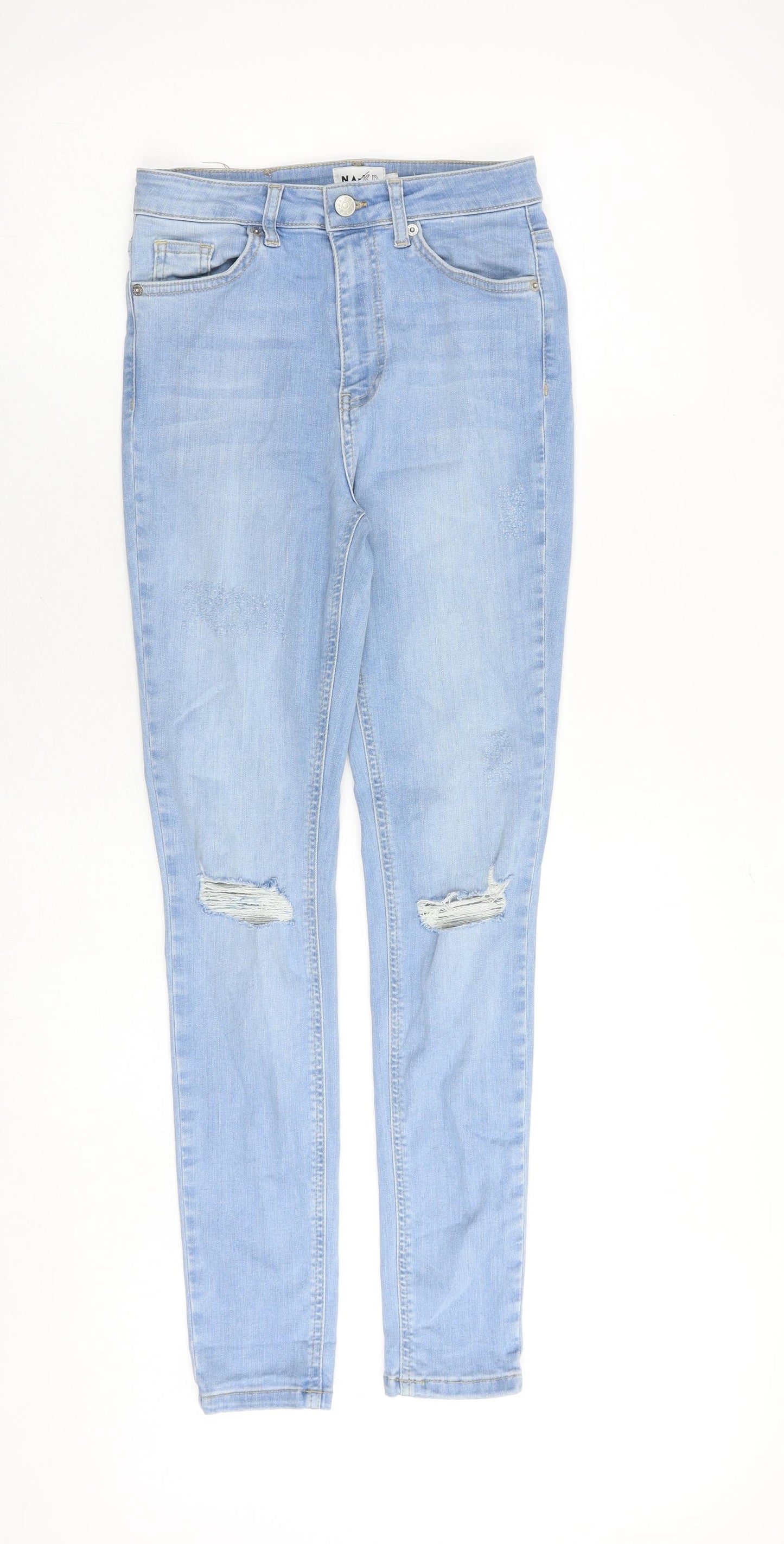 Nakd Womens Blue Cotton Skinny Jeans Size 8 Slim Zip