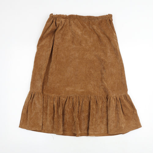 St. Tropez Womens Brown Polyester Trumpet Skirt Size L