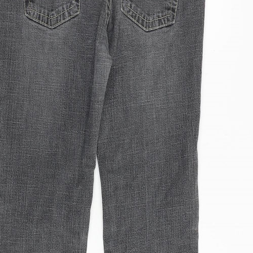 NEXT Womens Grey Cotton Flared Jeans Size 8 Regular Zip