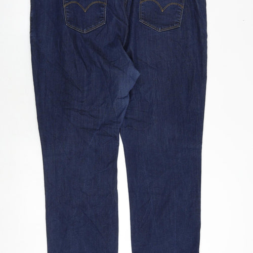 Levi's Womens Blue Cotton Tapered Jeans Size 24 Regular Zip