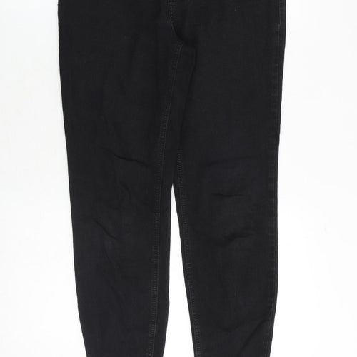 New Look Womens Black Cotton Skinny Jeans Size 12 Slim Zip