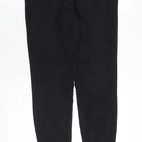 New Look Womens Black Cotton Skinny Jeans Size 12 Slim Zip