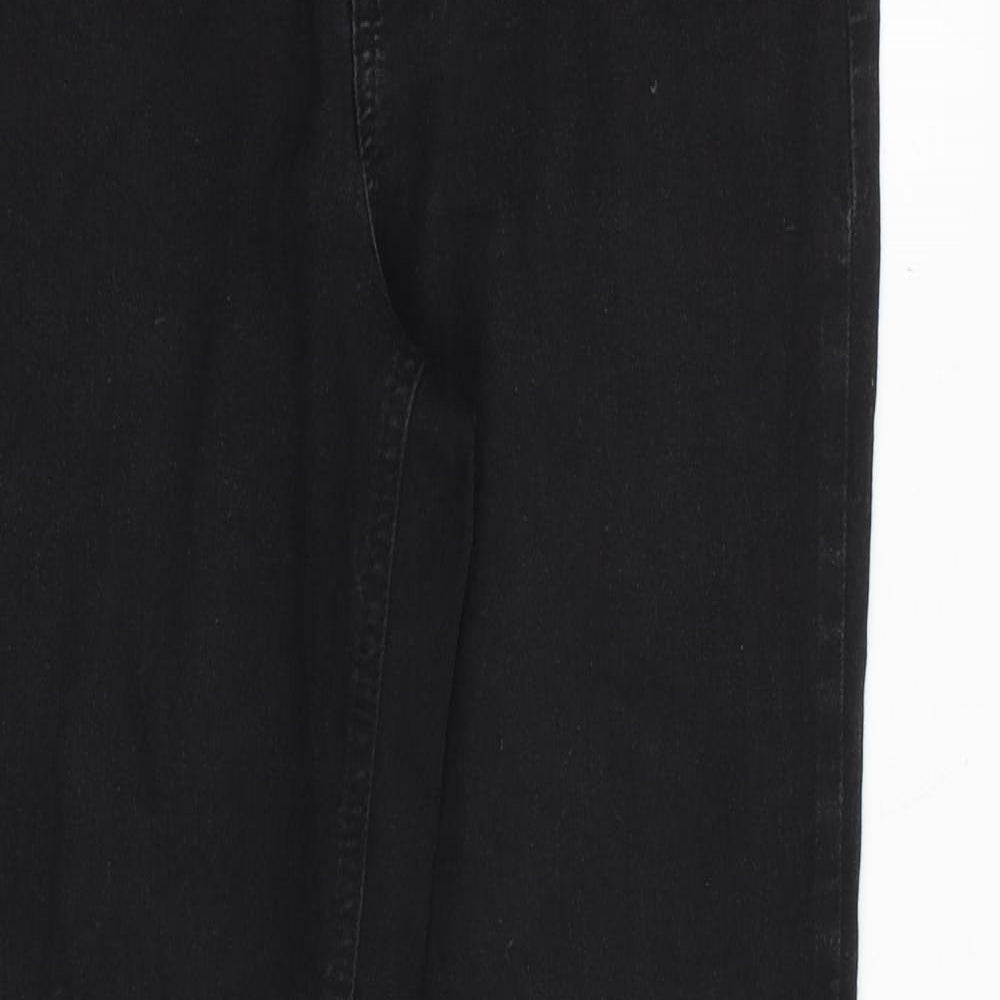 New Look Womens Black Cotton Skinny Jeans Size 12 Slim Zip