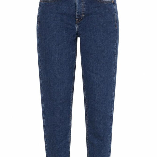 Topshop Womens Blue Cotton Skinny Jeans Size 28 in Regular Zip - Frayed Hem