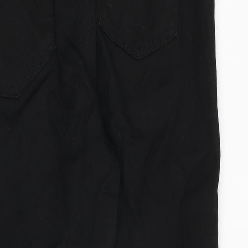Uniqlo Womens Black Cotton Tapered Jeans Size 32 in Regular Zip