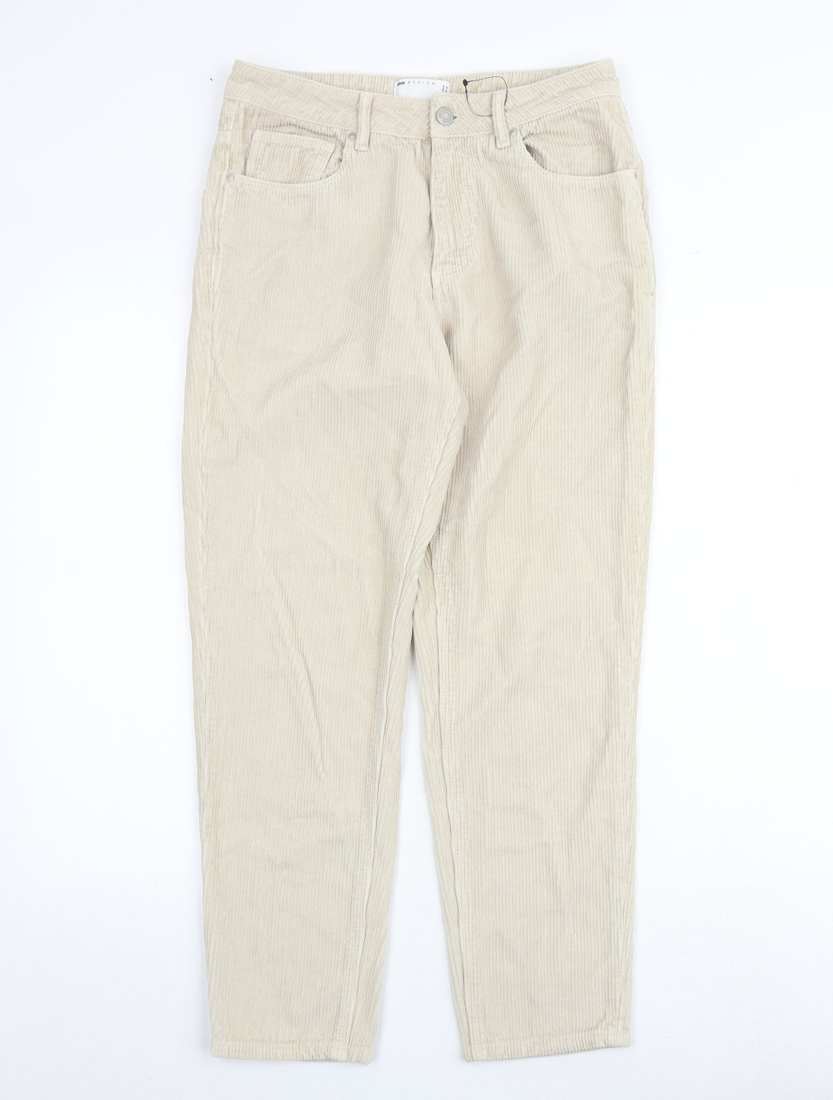 ASOS Mens Beige Cotton Trousers Size 30 in L32 in Regular Zip