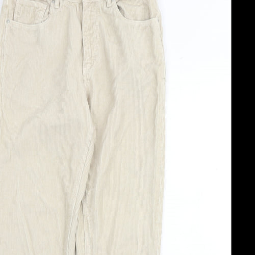 ASOS Mens Beige Cotton Trousers Size 30 in L32 in Regular Zip