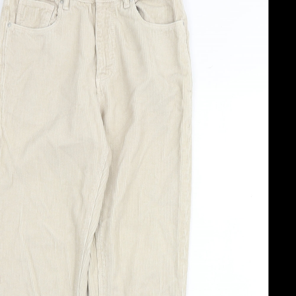 ASOS Mens Beige Cotton Trousers Size 30 in L32 in Regular Zip