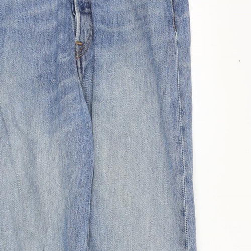 Levi's Mens Blue Cotton Straight Jeans Size 34 in Regular Button